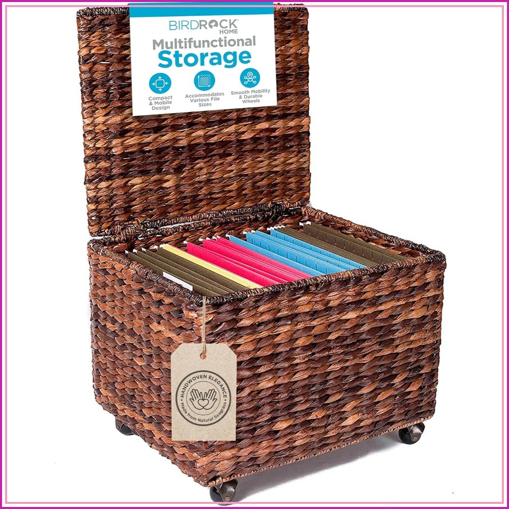 Office Storage Cabinet - Archivador con ruedas y tapa, tejido