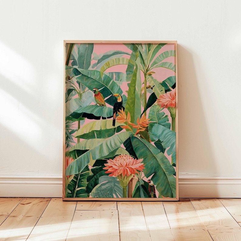 Póster de lienzo tropical retr - Office Furniture And Design reseña y precio