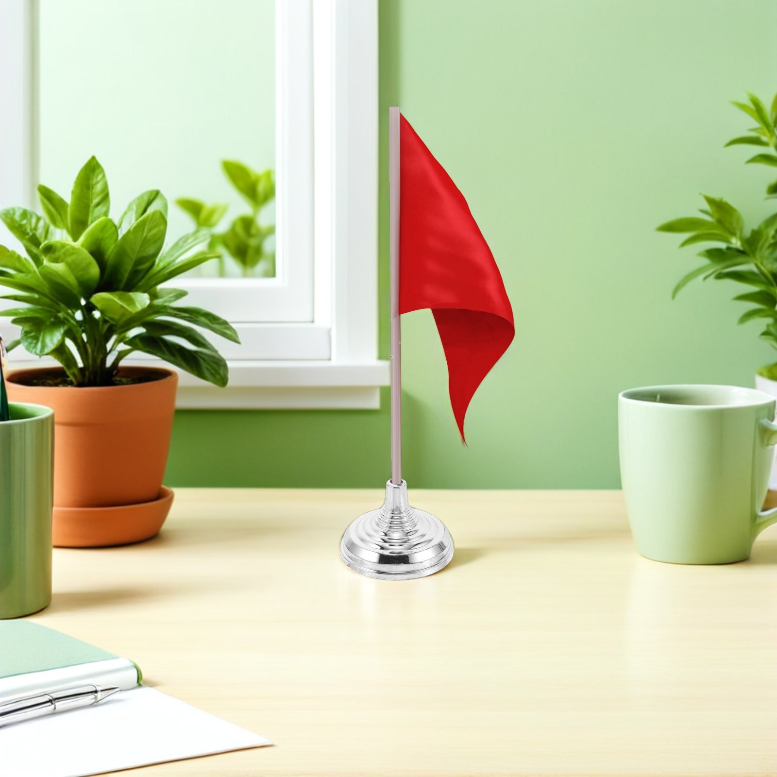 Base plateada para bandera de  - Office Furniture And Design reseña y precio