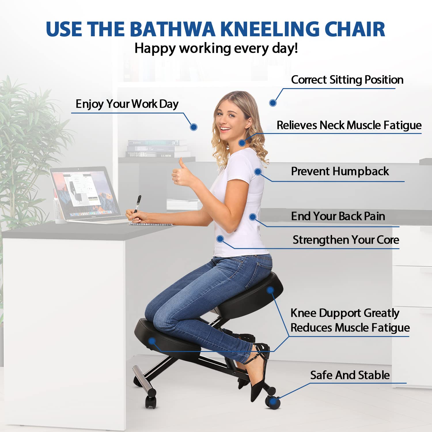 Silla Ergonómica para Arrodill - Office Furniture Home reseña y precio