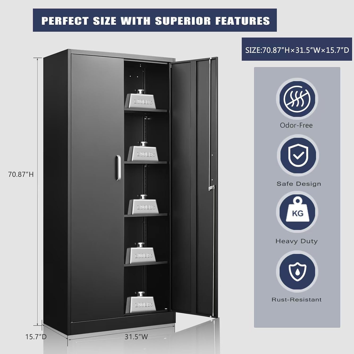 Armario de almacenamiento metá - Office Storage Cabinet reseña y precio
